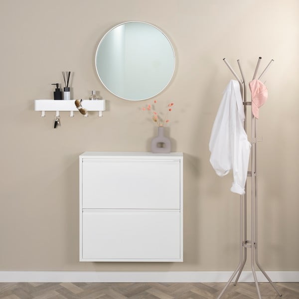 Bela kovinska preklopna omarica za čevlje 75x77,5x22,5 cm Billy – Spinder Design-image-1