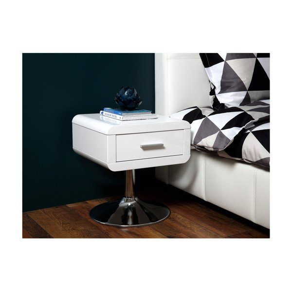 Bela nočna omarica z 1 predalom Actona Comfort-image-1