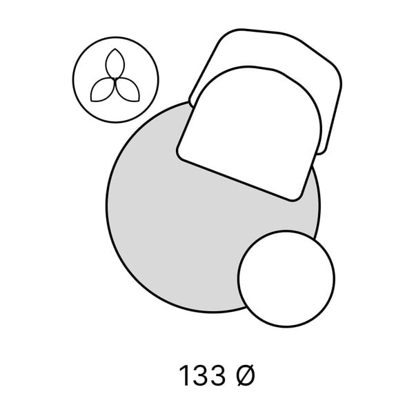Svetlo rjava okrogla preproga ø 130 cm Norge – Universal-image-3