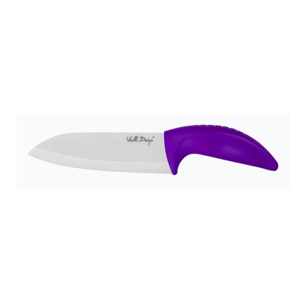 Keramični nož Vialli Design Santoku, 14 cm, vijolične barve