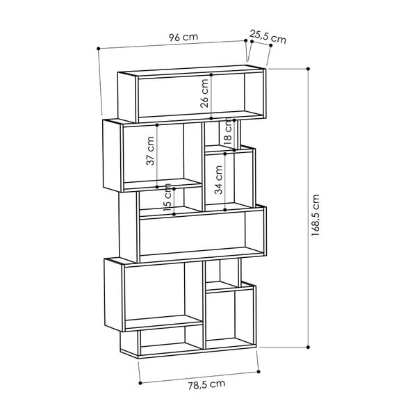 Antracitno siv knjižni regal Homitis Karmato-image-2