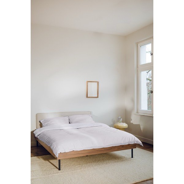 Zakonska postelja iz iverne plošče v orehovem dekorju brez vzglavja z letvenim dnom 160x200 cm v temni naravni barvi Streiko – noo.ma-image-3