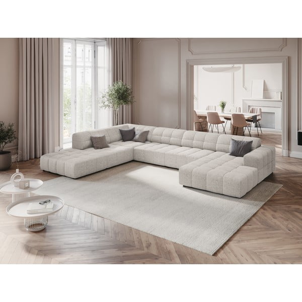 Svetlo siva kotna sedežna garnitura (levi kot/v obliki črke "U") Chicago – Cosmopolitan Design-image-1