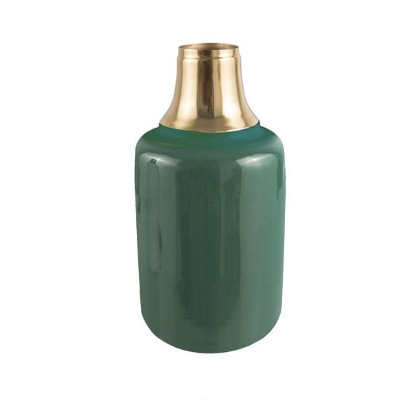 Zelena vaza z zlatimi detajli PT LIVING Shine, višina 28 cm