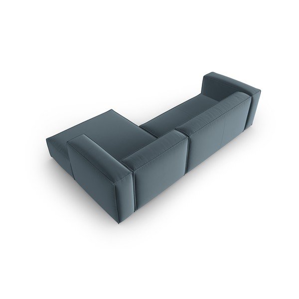 Modra žametna kotna sedežna garnitura Mackay – Cosmopolitan Design-image-3
