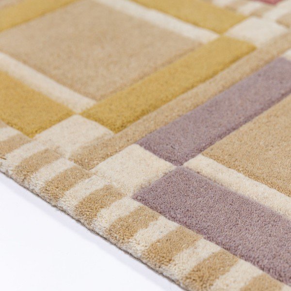 Ročno tkana volnena preproga v naravni barvi 140x200 cm Quadro Wool – Flair Rugs-image-4