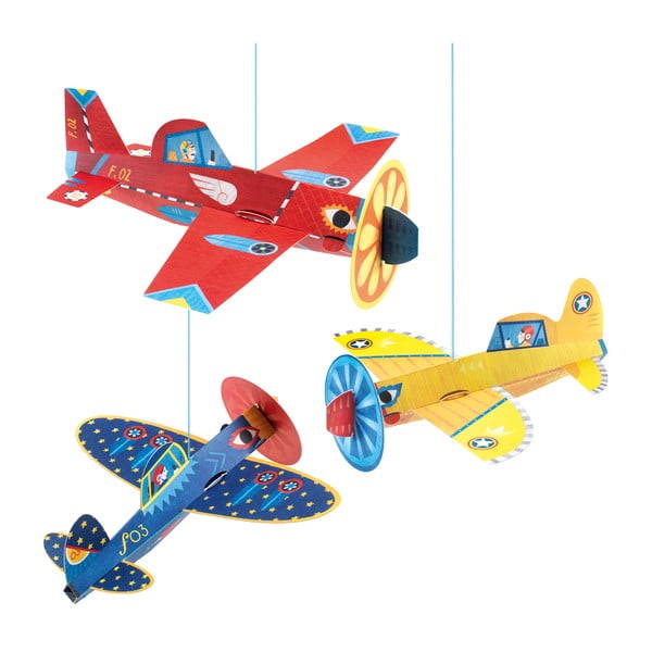 Viseča dekorativna letala iz močnejšega papirja Djeco