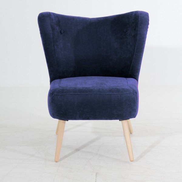 Temno moder fotelj Max Winzer Sari Velur-image-1