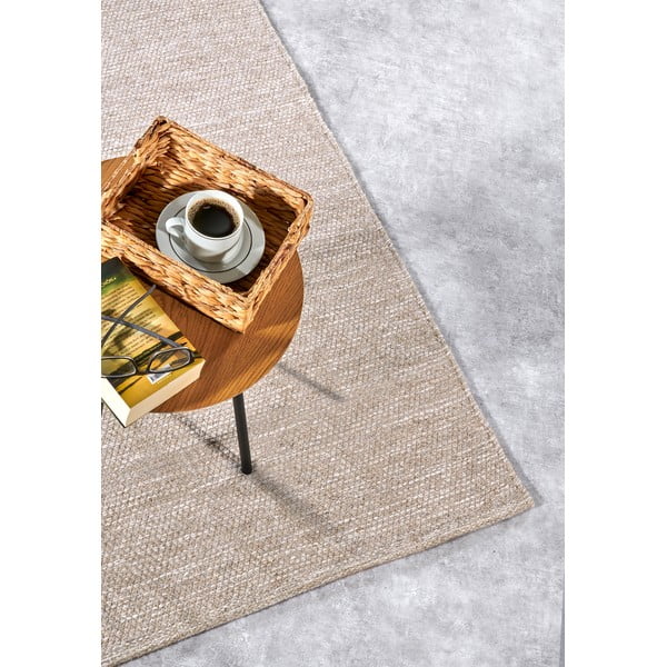 Bež ročno tkana preproga iz mešanice volne 120x170 cm Pradesh Linen White – Elle Decoration-image-2