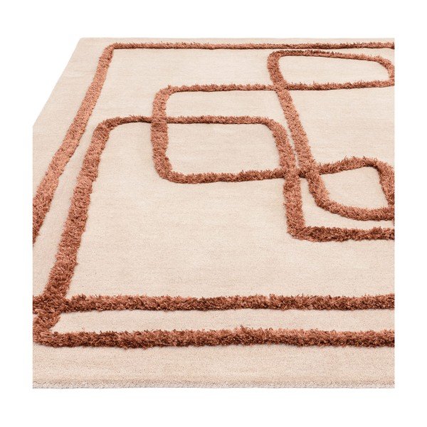 Oranžna/bela ročno tkana volnena preproga 160x230 cm Matrix – Asiatic Carpets-image-3