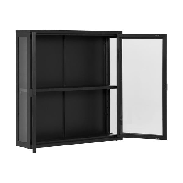 Črna kovinska stenska vitrina 80x80 cm Brisbane – House Nordic-image-2