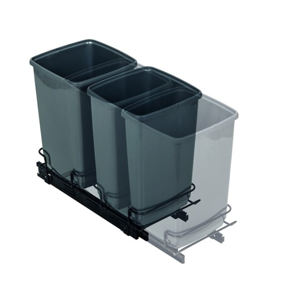 Komplet 2 sivih košev za odpadke Addis In-Cupboard Bin, 10 l-image-3