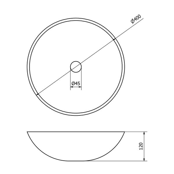 Kremno bel kamnit okrogel umivalnik ø 40 cm Blok 1 – Sapho-image-3