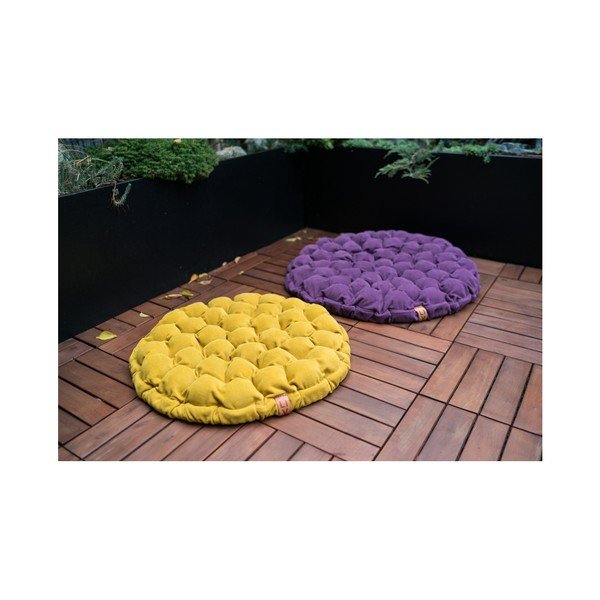 Svetlo modro-siva sedežna blazina z masažnimi kroglicami Linda Vrňáková Bloom, ⌀ 75 cm-image-3