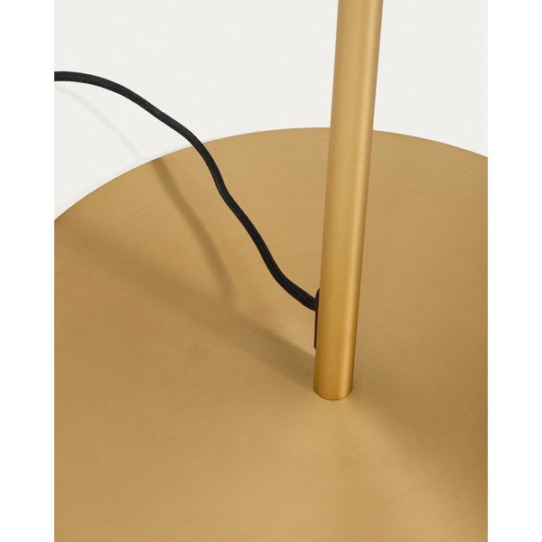 Bela/v zlati barvi stoječa svetilka s steklenim senčilom (višina 165 cm) Brisia – Kave Home-image-4