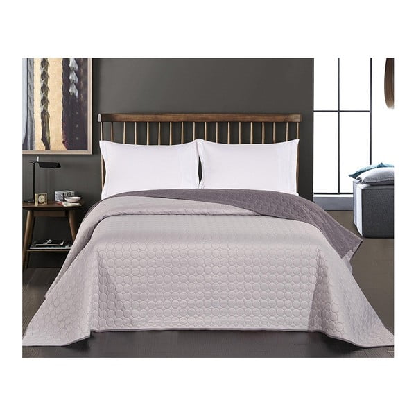 Sivo obojestransko pregrinjalo za posteljo iz mikrovlaken DecoKing Salise Steel, 170 x 210 cm-image-1