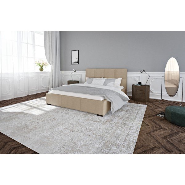 Bež zakonska postelja z letvenim dnom in prostorom za shranjevanje Guy Laroche Home Fascination, 160 x 200 cm-image-4