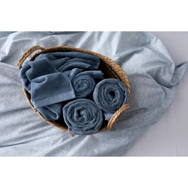 Modra frotirasta bombažna brisača Södahl China, 140 x 70 cm-image-1