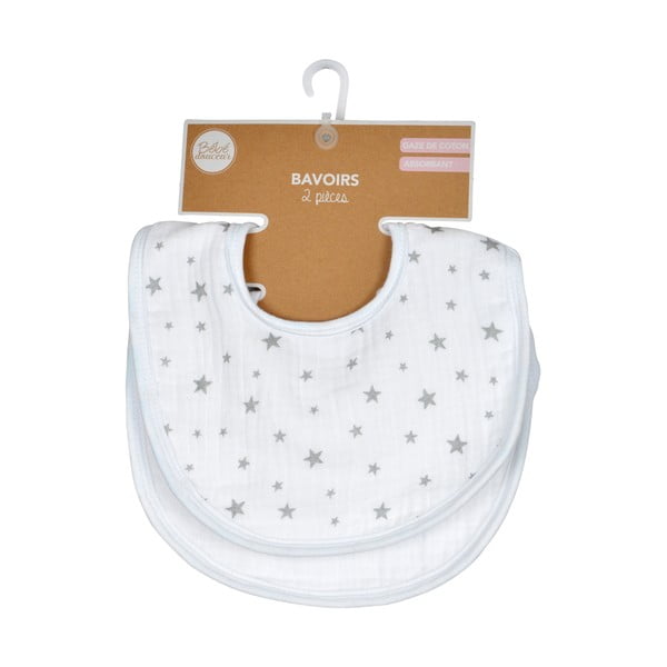 Beli slinčki iz muslina v kompletu 2 ks – Bébé Douceur-image-3