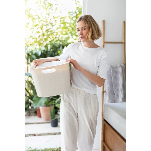 Kremno bel plastičen koš za perilo 45 l Softex – Curver-image-2