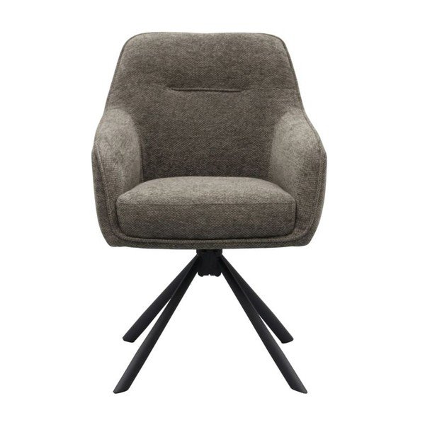 Temno siv oblazinjen jedilni stol z nasloni za roke Avola – Unique Furniture-image-1