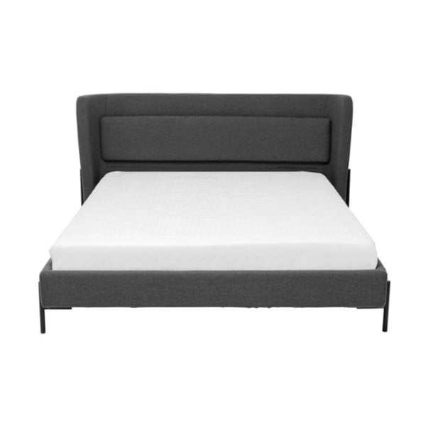 Temno siva oblazinjena zakonska postelja 160x200 cm Tivoli – Kare Design