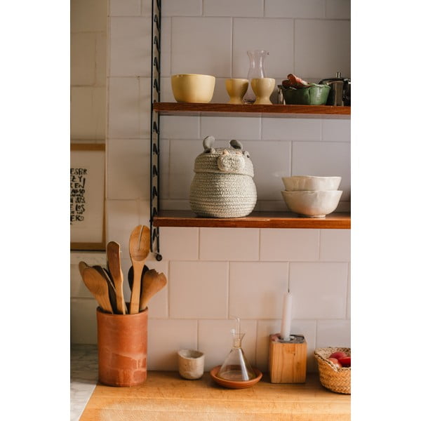 Svetlo siva tekstilna otroška škatla za shranjevanje ø 15x15 cm Mini Henry the Hippo – Lorena Canals-image-2