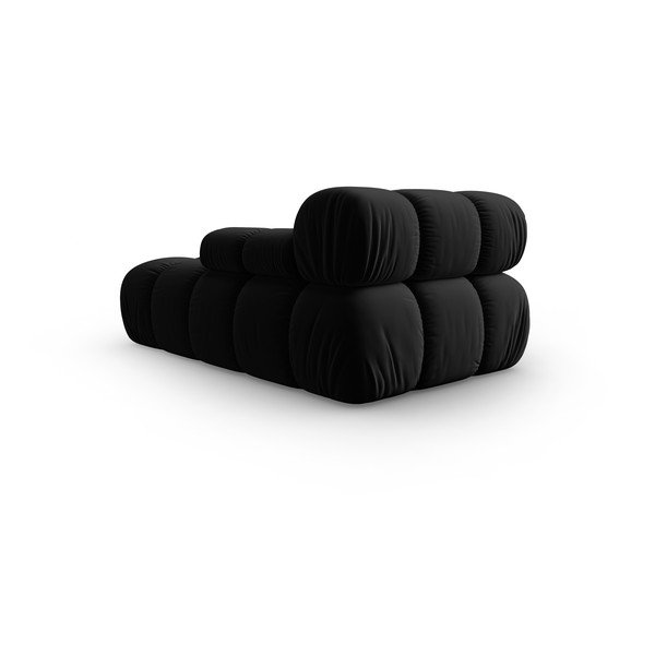 Črn žameten ležalnik (desni kot) Bellis – Micadoni Home-image-4
