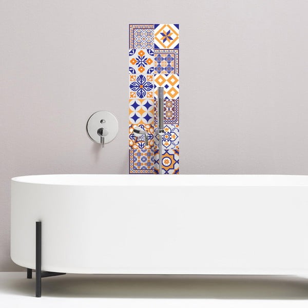 Komplet 12 dekorativnih stenskih nalepk Ambiance Alenna, 15 x 15 cm