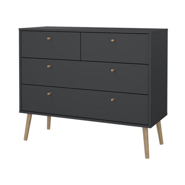 Antracitno siva nizka komoda 99x82 cm Bodo – Tvilum-image-4