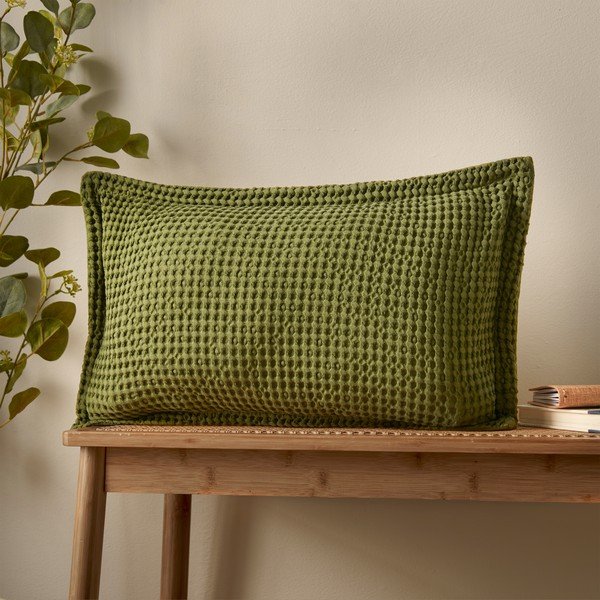 Bombažna okrasna blazina 30x50 cm Jaipur Chunky Waffle – Pineapple Elephant-image-1