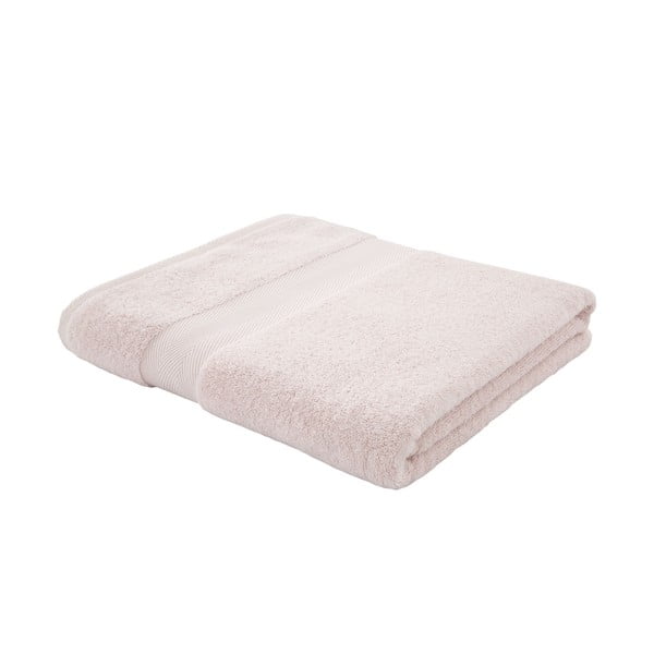 Svetlo roza bombažna brisača z mešanico svile 100x150 cm - Bianca
