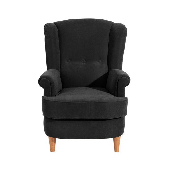 Črn fotelj Max Winzer Kendra Velor-image-1