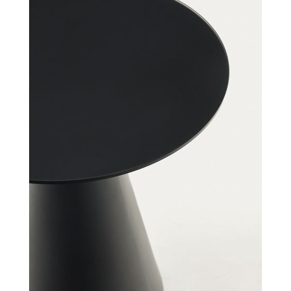 Okrogla stranska mizica s stekleno mizno ploščo ø 50 cm Wilshire – Kave Home-image-3