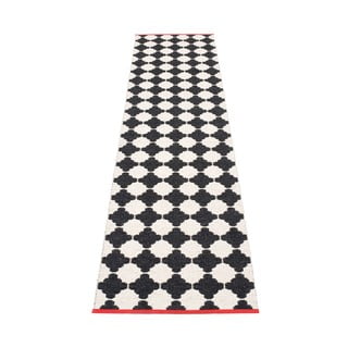 Črno-bel zunanji in notranji tekač 70x300 cm Marre Black Coral  – Pappelina