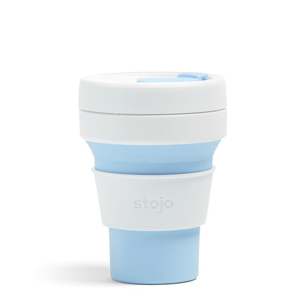 Belo- modra zložljiva skodelica to go Stojo Pocket Cup Sky, 355 ml
