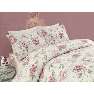 Roza posteljnina za zakonsko posteljo Care, 200 x 220 cm