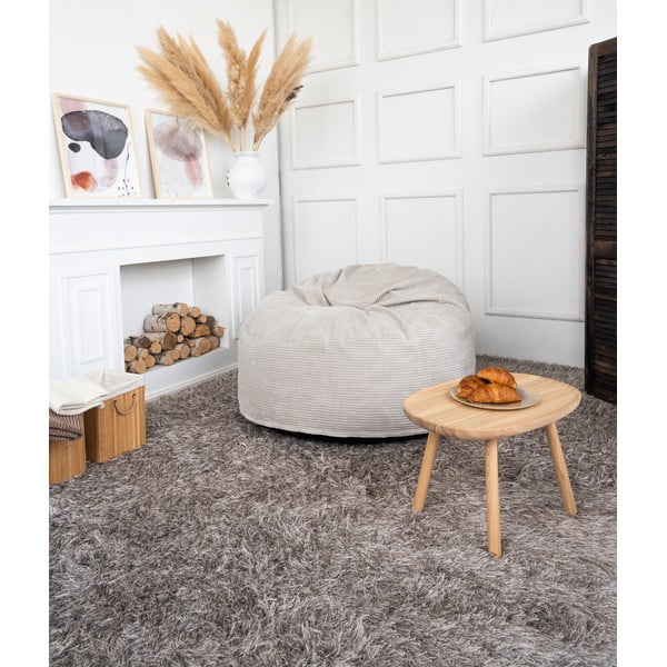 Kremno bela vreča za sedenje iz rebrastega žameta Om 110 – SLOWDOWN-image-1