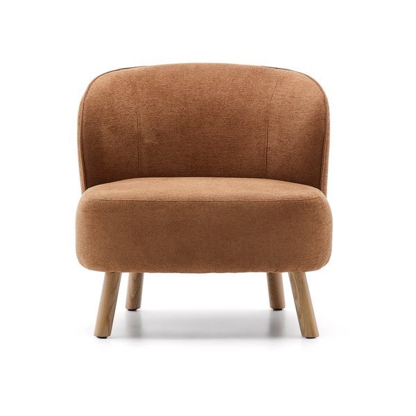 Fotelj iz šenilje v barvi terakote Ulit – Kave Home-image-2