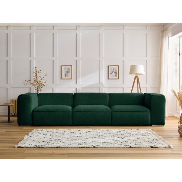 Temno zelena sedežna garnitura 345 cm Zephyr – Bobochic Paris-image-1
