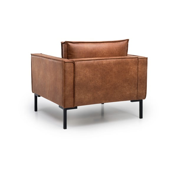 Rjav fotelj iz umetnega usnja Scandic Rate-image-3