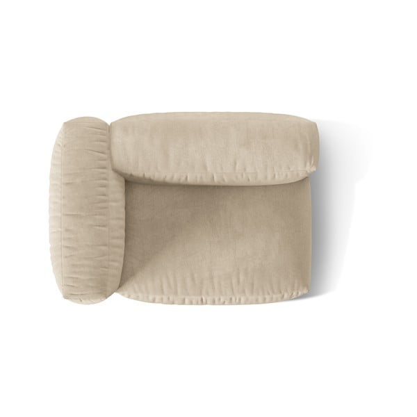 Bež žameten modul za sedežno garnituro (levi kot) Martina – Micadoni -image-3