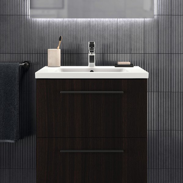 Temno rjava stenska omarica za pod umivalnik v hrastovem dekorju 60x63 cm i.Life B – Ideal Standard-image-1