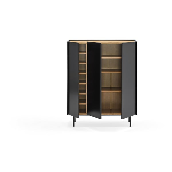 Črna visoka komoda v hrastovem dekorju 95x120 cm Arista – Teulat-image-3