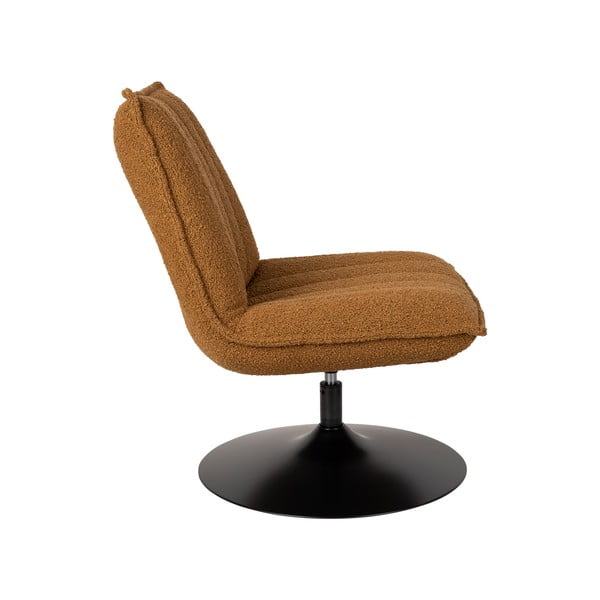 Oker rumen fotelj iz tkanine bouclé Jax – White Label-image-3