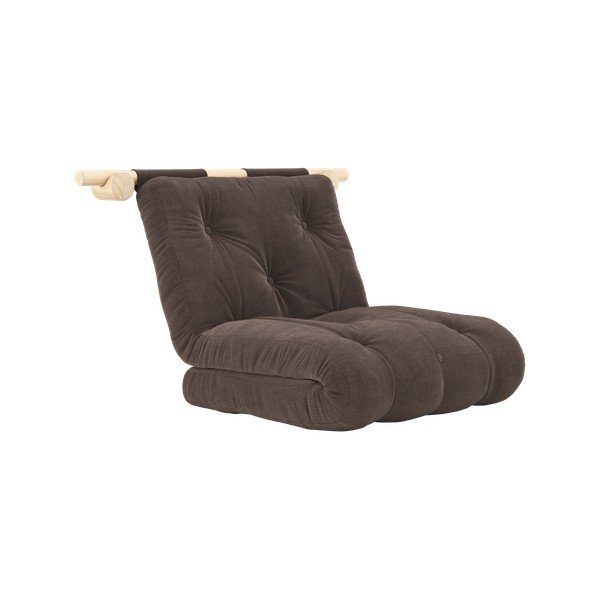 Temno rjav fotelj iz rebrastega žameta Hooked – Karup Design