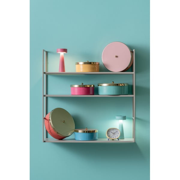 Rožnata dekorativna kovinska škatla za shranjevanje ø 16x6 cm Double Funky – PT LIVING-image-1