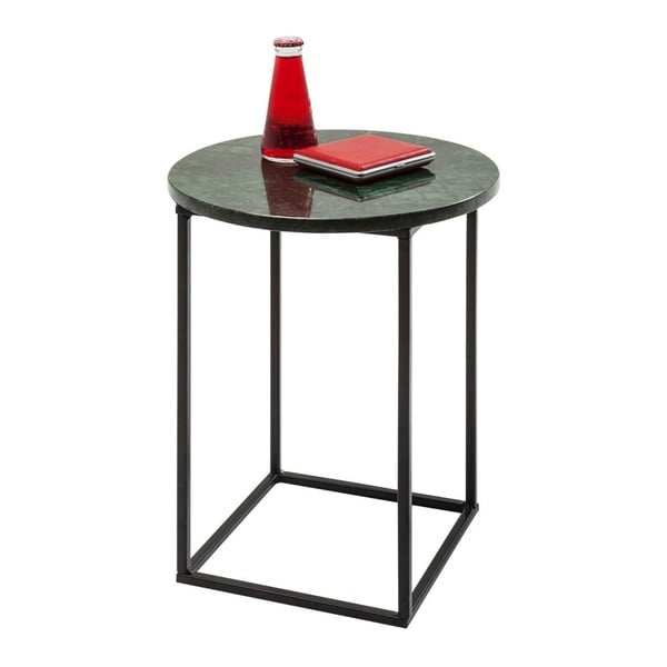 Klubska miza iz kovinske konstrukcije s ploščo iz zelenega marmorja Kare Design
