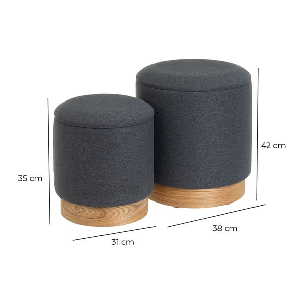 Temno sivi tabureji 2 ks – Casa Selección-image-4