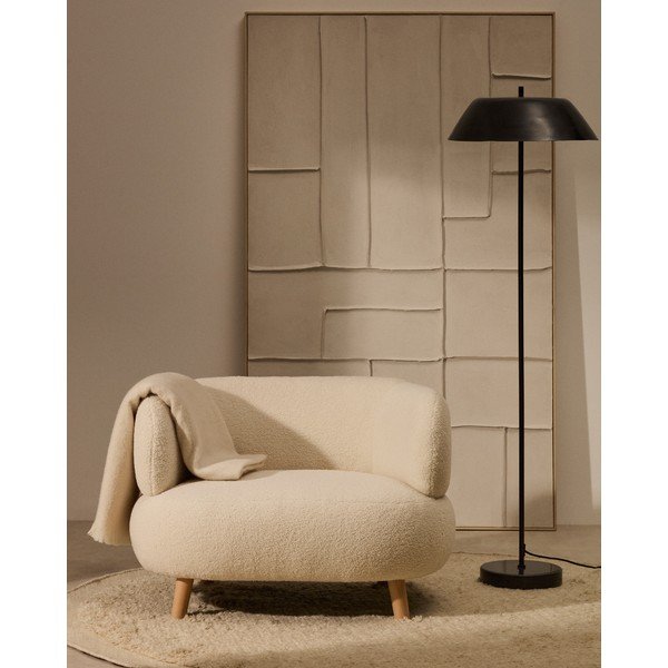Bež fotelj iz tkanine bouclé Luisa – Kave Home-image-1